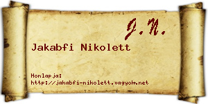 Jakabfi Nikolett névjegykártya